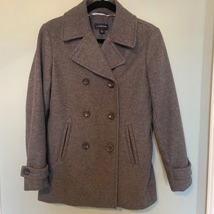 Land's End Wool Blend Gray Peacoat